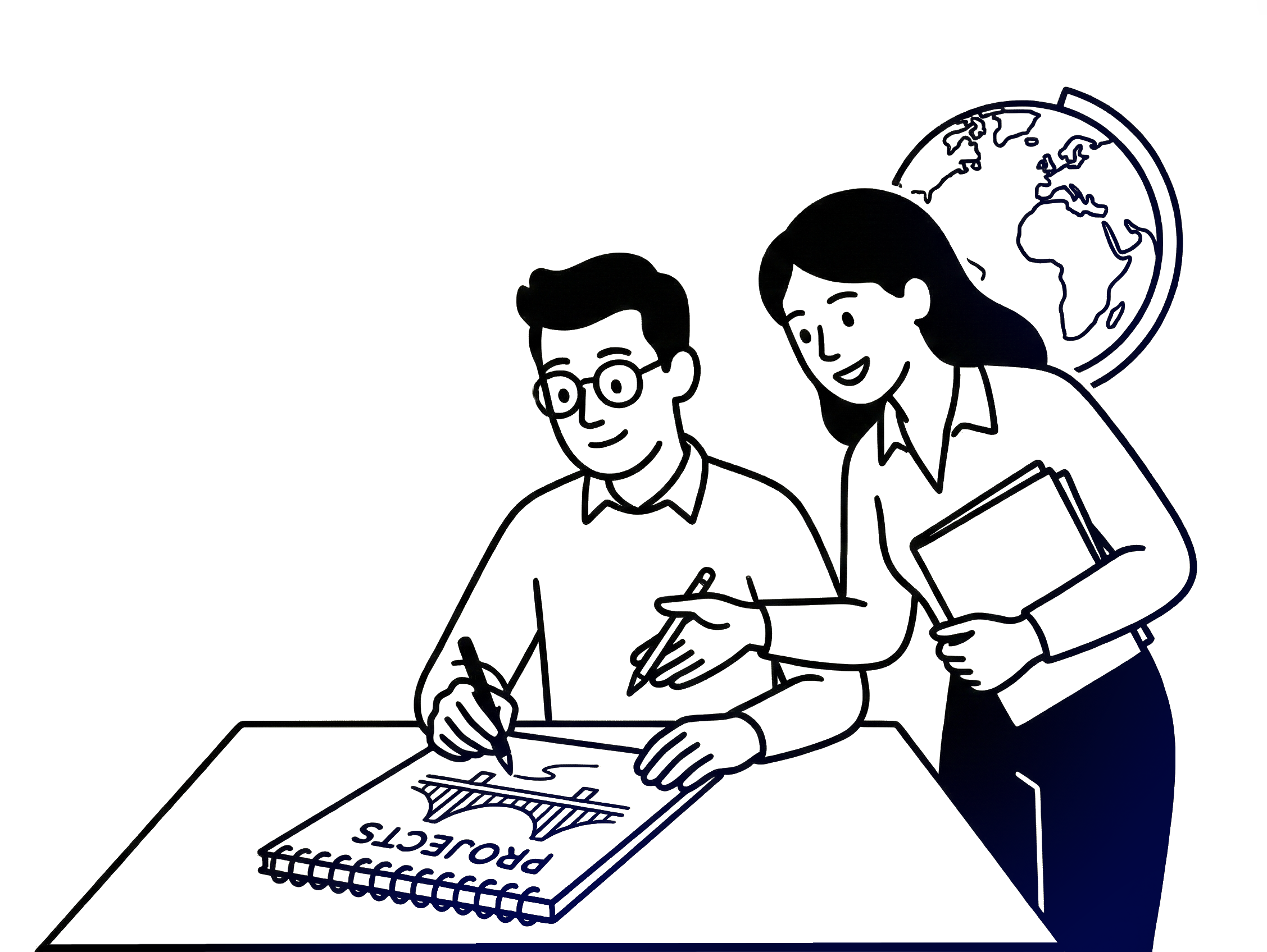 Young people collaborating on Erasmus+ projects